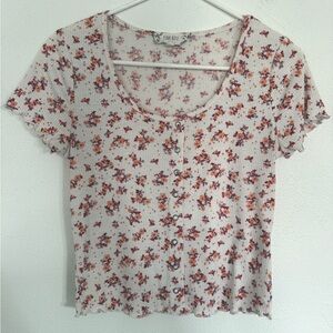 Floral Button Crop Top